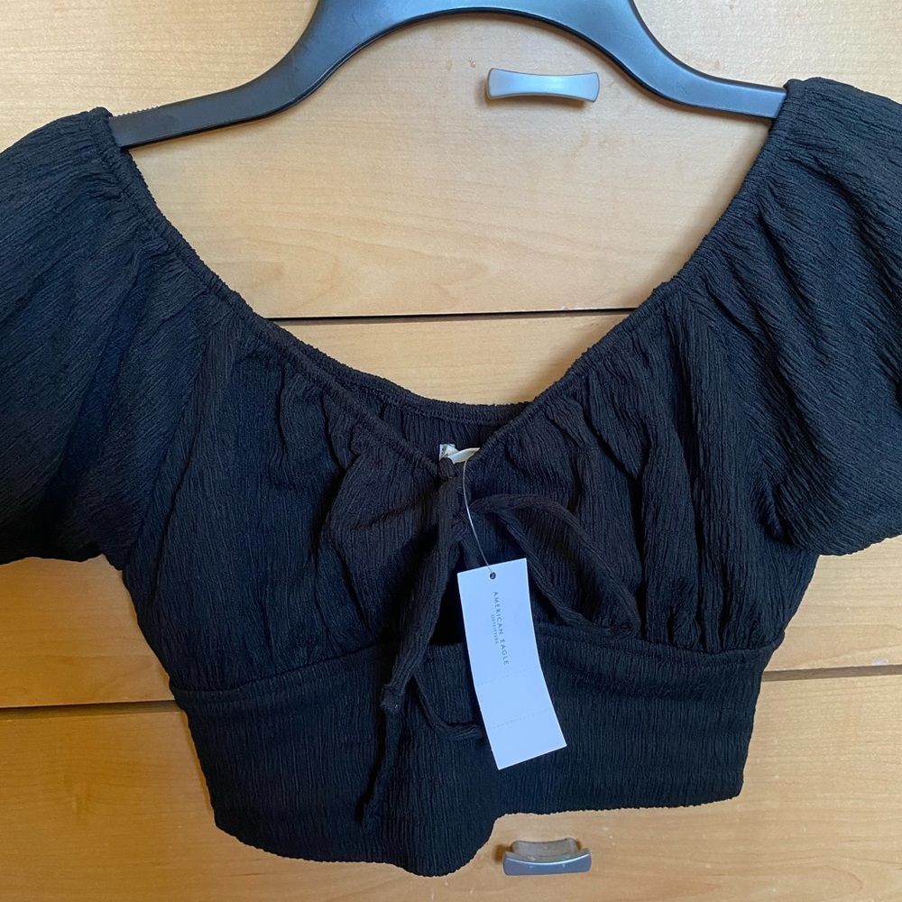 Black American eagle off the shoulders top